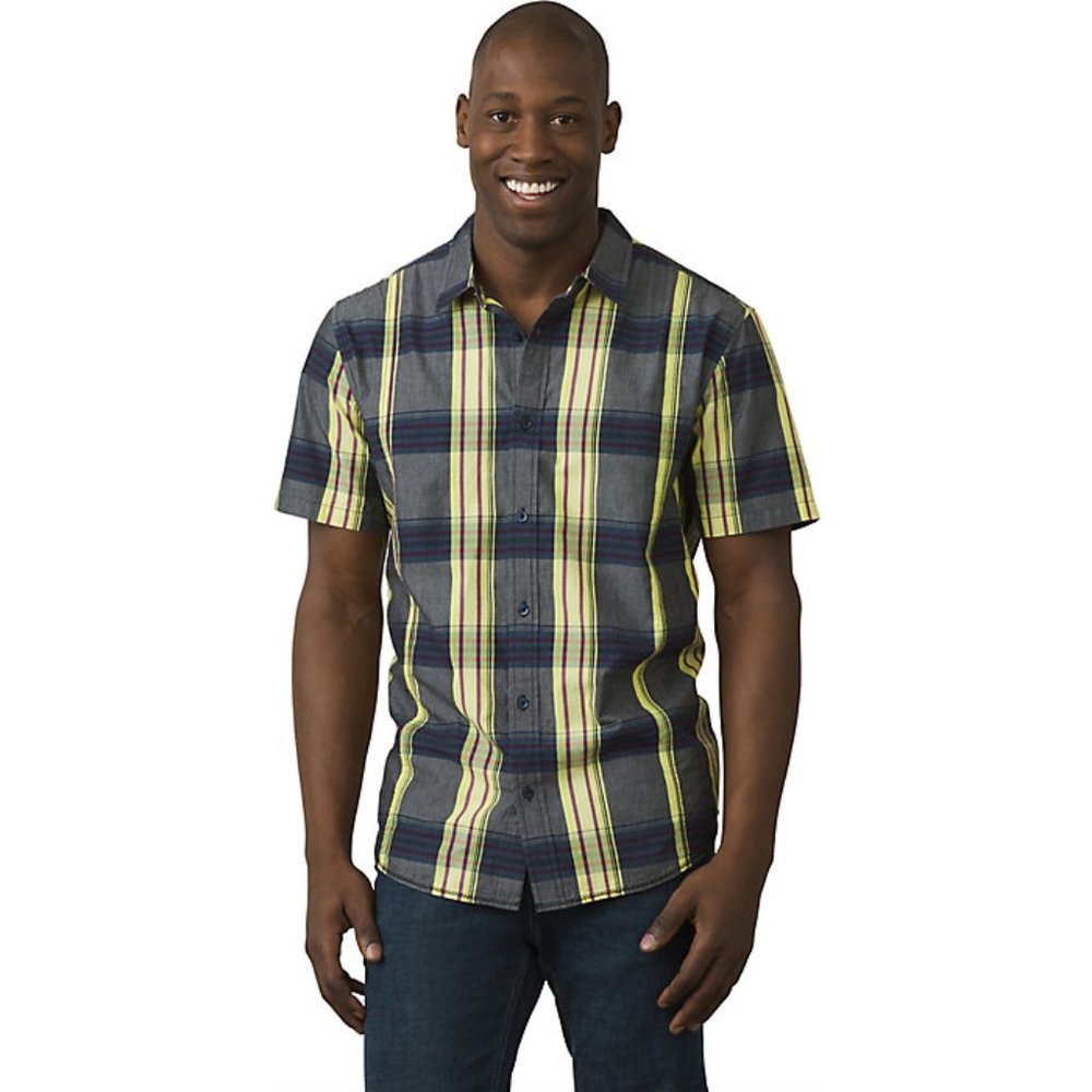 NWT Prana Lukas Plaid Button Front Standard Top